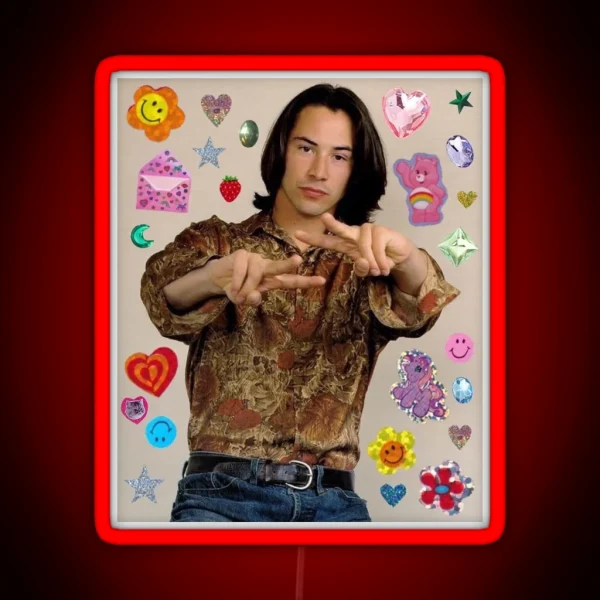 Young Keanu Reeves RGB Neon Sign