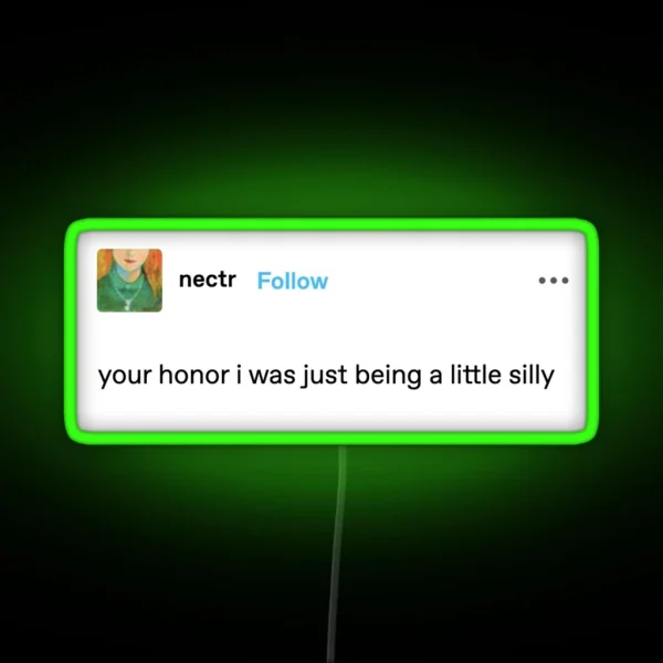 Your Honor I Was Just Being A Little Silly RGB Neon Sign