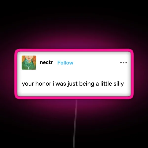 Your Honor I Was Just Being A Little Silly RGB Neon Sign