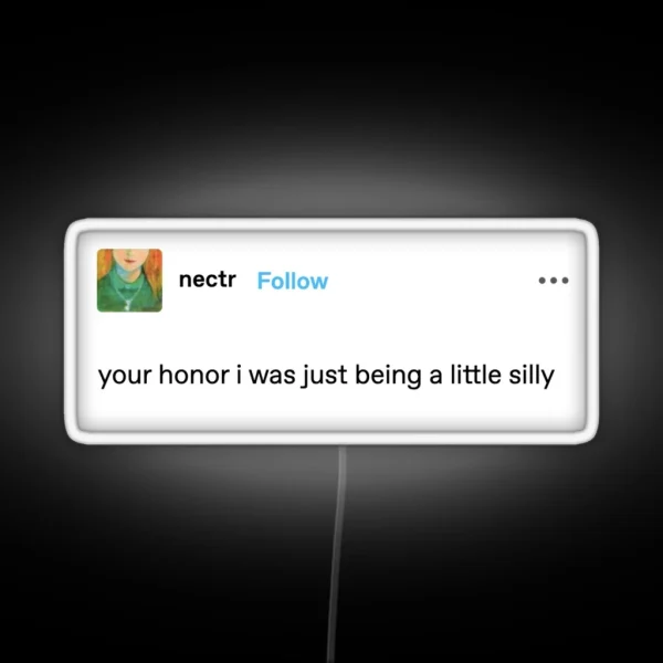 Your Honor I Was Just Being A Little Silly RGB Neon Sign
