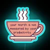 Motivational Neon Sign: Embracing Self Worth and Inner Beauty Glow