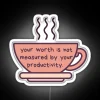 Empowering Self-Worth With Vibrant RGB Neon Lighted Inspirational Wall Sign Decoration