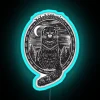 Vibrant Neon Sign Depicting the Mythical Icelandic Jolakotturinn Creature