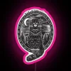 Vibrant RGB LED Sign Depicting Icelandic Folklore's Yule Cat Spirit