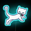 Vibrant Neon RGB Display of Fierce Icelandic Yule Cat Symbolism