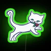Modern decorative Yule Cat Christmas animal neon light installation ideas.