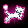 Vibrant Yule Cat RGB Neon Sign with Colorful Digital Display Canvas