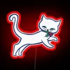 Bright Yule Cat neon symbol adds festive glow to spaces