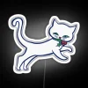 Vibrant Yule Cat lights up dark spaces with colorful ambiance.