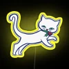 Vibrant Yule Cat Christmas Decor with Color-Changing LED Neon Lights