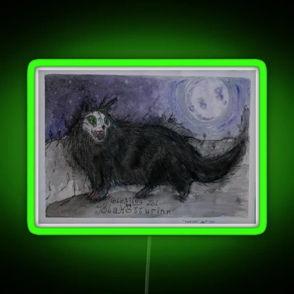 Yule Cat RGB Neon Sign