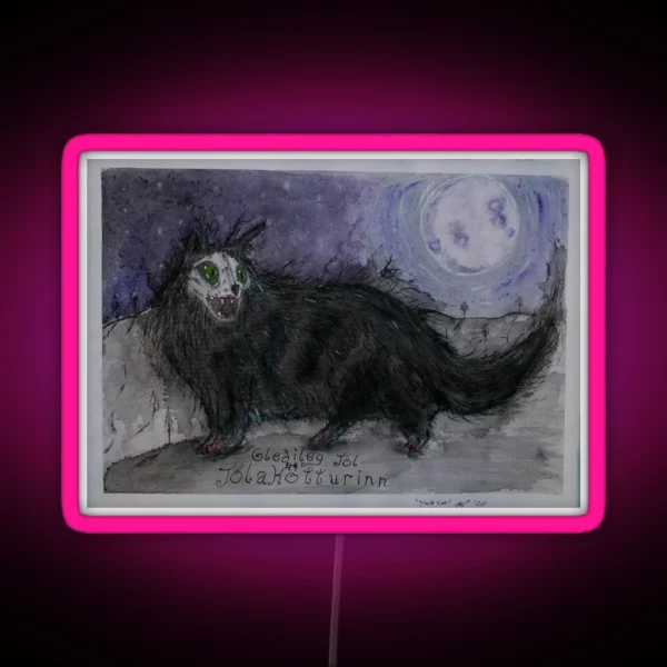 Yule Cat RGB Neon Sign