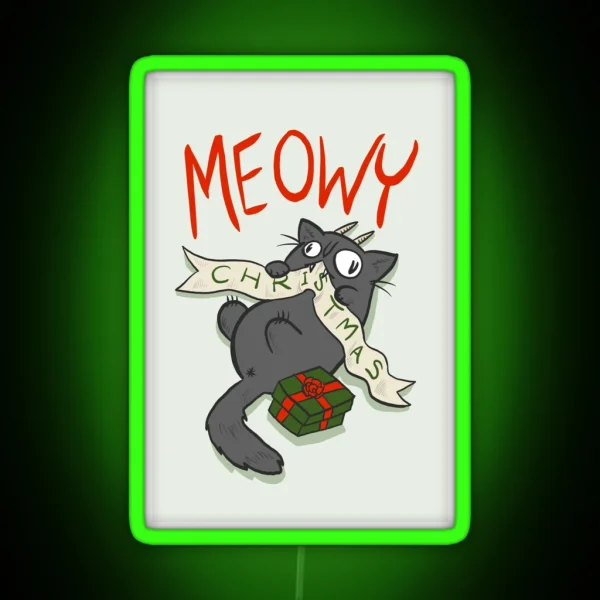 Yule Cat RGB Neon Sign
