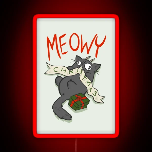 Yule Cat RGB Neon Sign