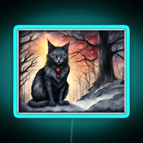 Yule Cat RGB Neon Sign