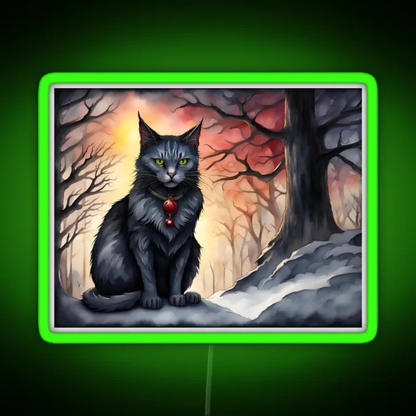 Yule Cat RGB Neon Sign