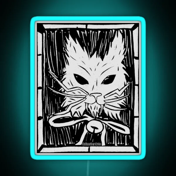 Yule Cat Yule Card RGB Neon Sign