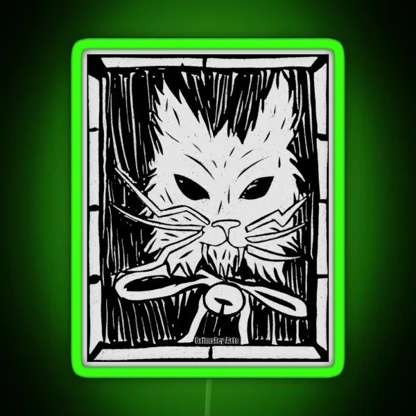 Yule Cat Yule Card RGB Neon Sign