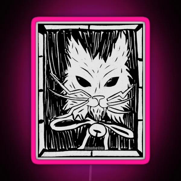 Yule Cat Yule Card RGB Neon Sign