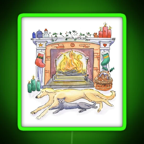 Yule Logs RGB Neon Sign