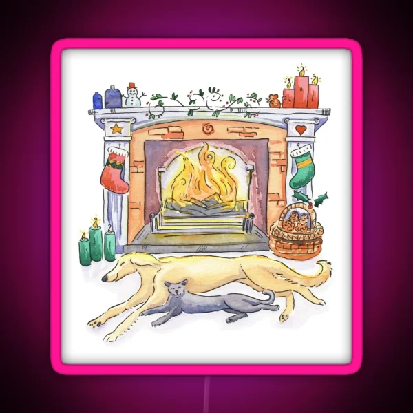Yule Logs RGB Neon Sign