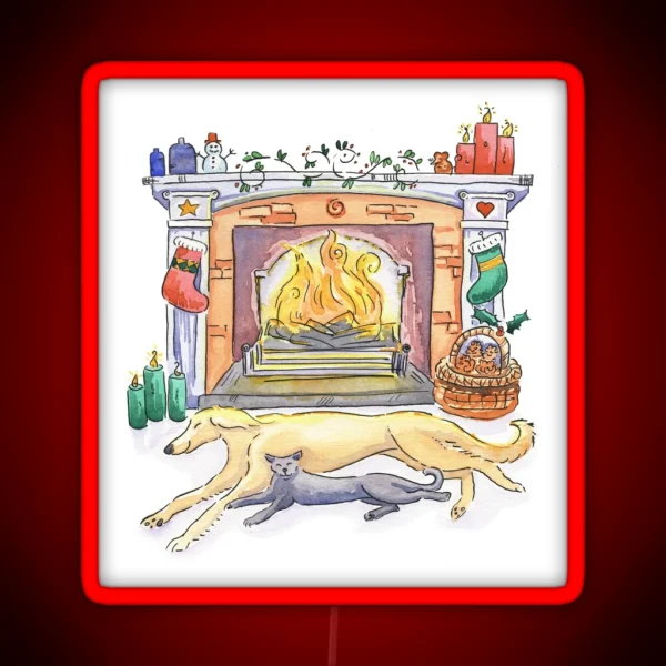 Yule Logs RGB Neon Sign