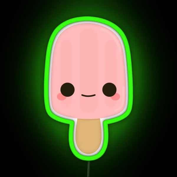 Yummy Kawaii Pink Ice Lolly RGB Neon Sign