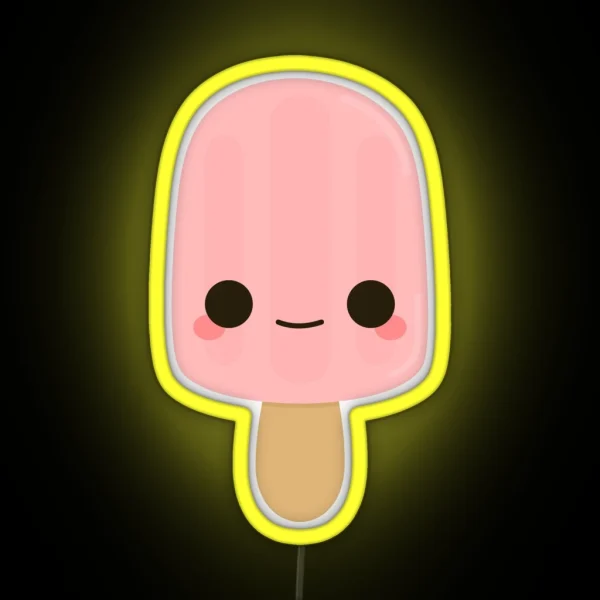 Yummy Kawaii Pink Ice Lolly RGB Neon Sign