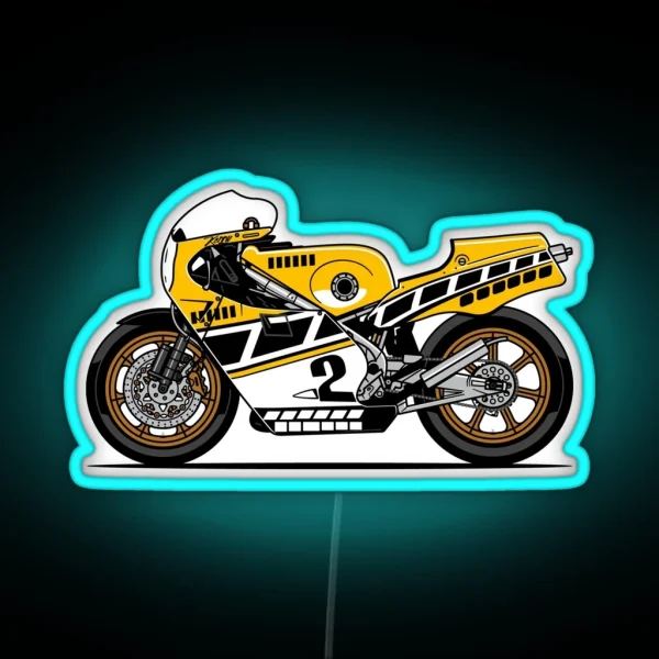 YZR500 Kenny Roberts Race Motorcycle RGB Neon Sign