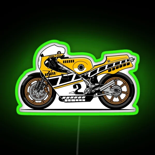 YZR500 Kenny Roberts Race Motorcycle RGB Neon Sign