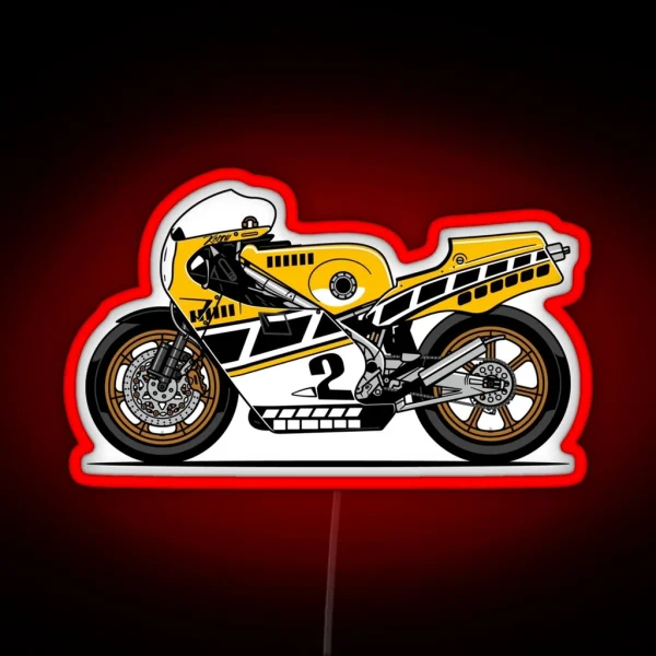 YZR500 Kenny Roberts Race Motorcycle RGB Neon Sign