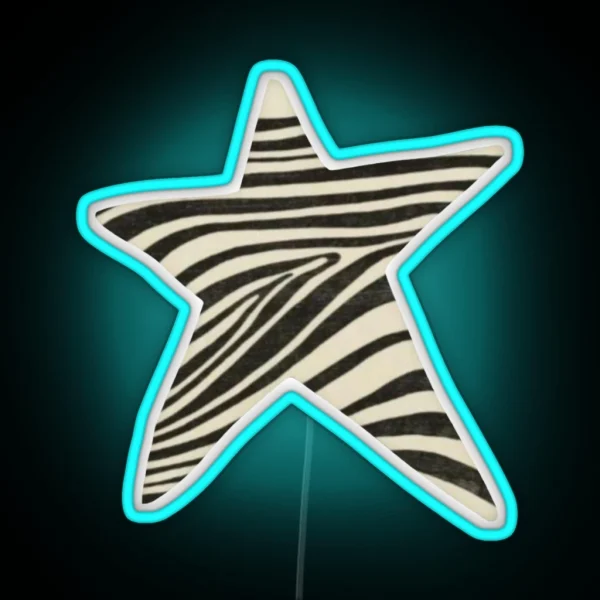 Zebra Print Star RGB Neon Sign