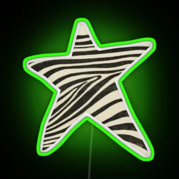 Zebra Print Star RGB Neon Sign