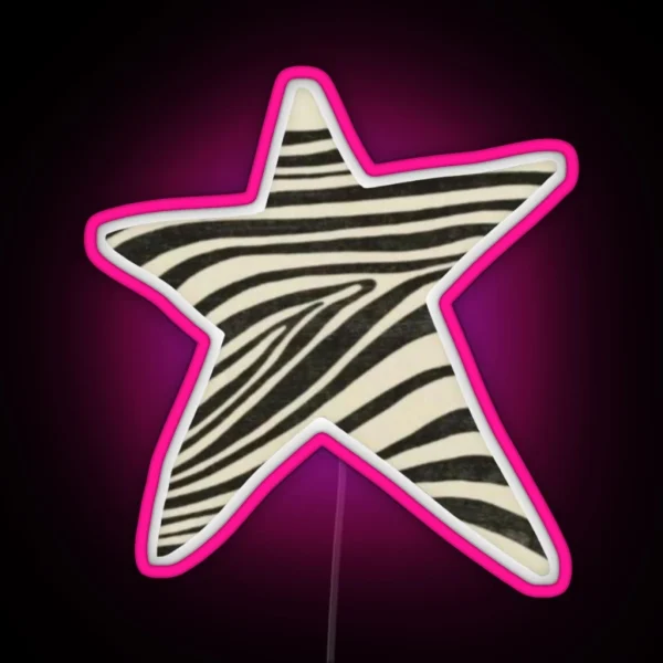 Zebra Print Star RGB Neon Sign