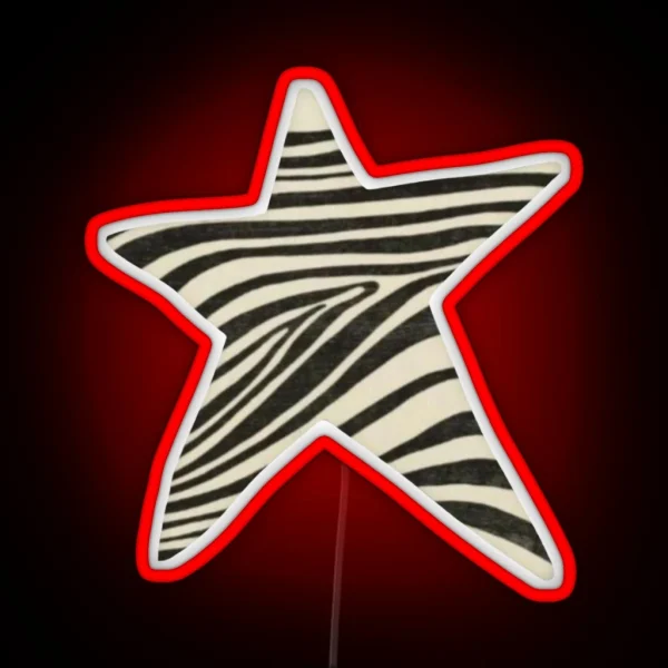 Zebra Print Star RGB Neon Sign