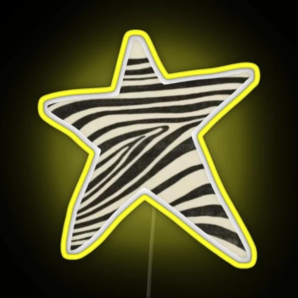 Zebra Print Star RGB Neon Sign