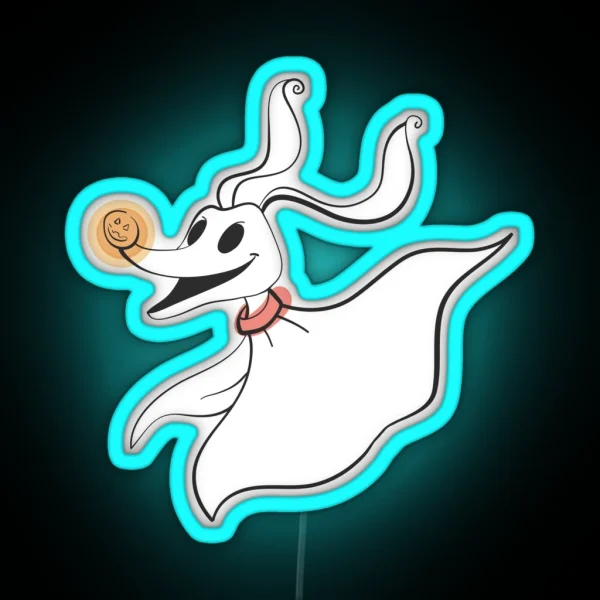 Zero From The Nightmare Before Christmas RGB Neon Sign
