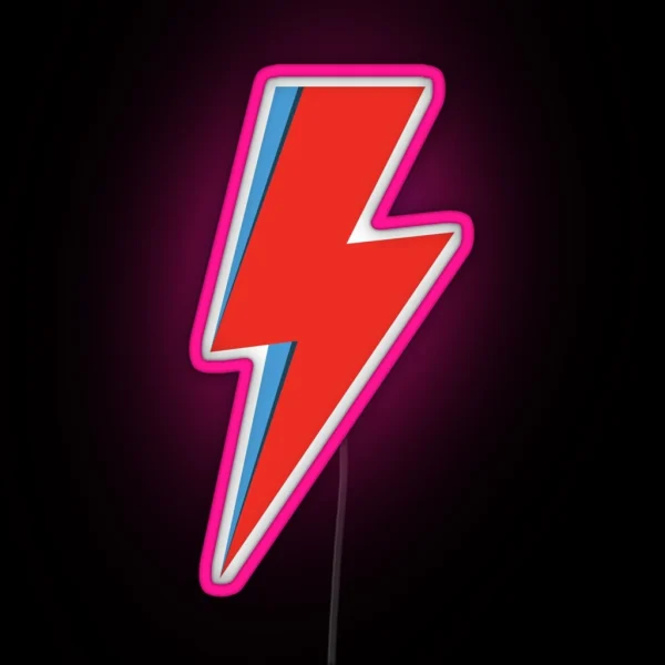 Ziggy Stardust David Bowie Lightning Bolt RGB Neon Sign