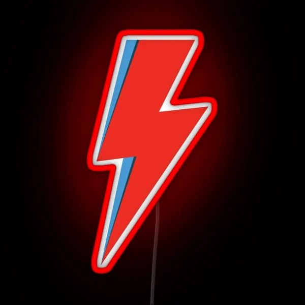 Ziggy Stardust David Bowie Lightning Bolt RGB Neon Sign