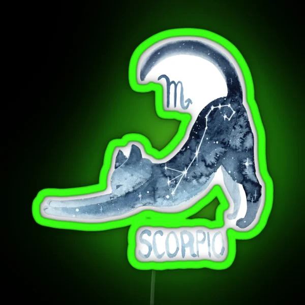 Zodiac Cat Scorpio RGB Neon Sign