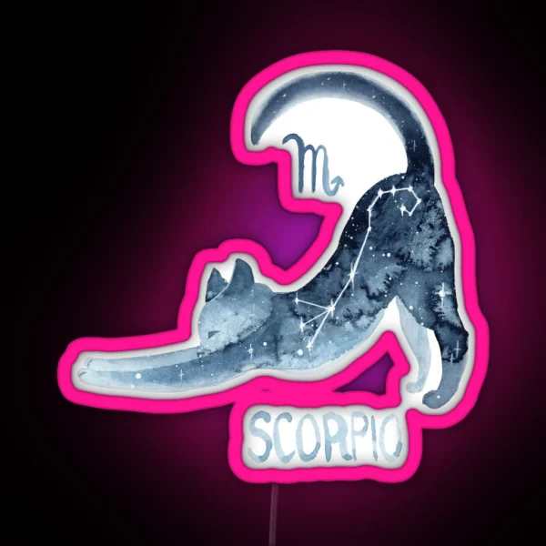 Zodiac Cat Scorpio RGB Neon Sign