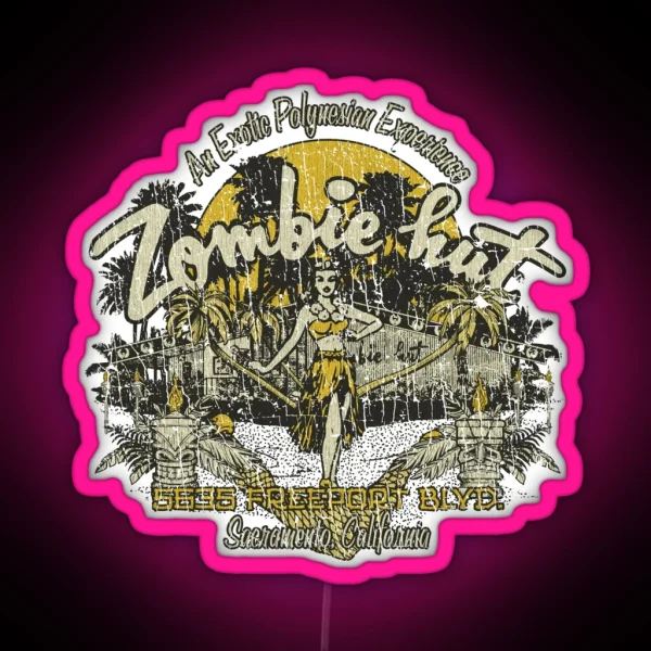 Zombie Hut 1945 RGB Neon Sign