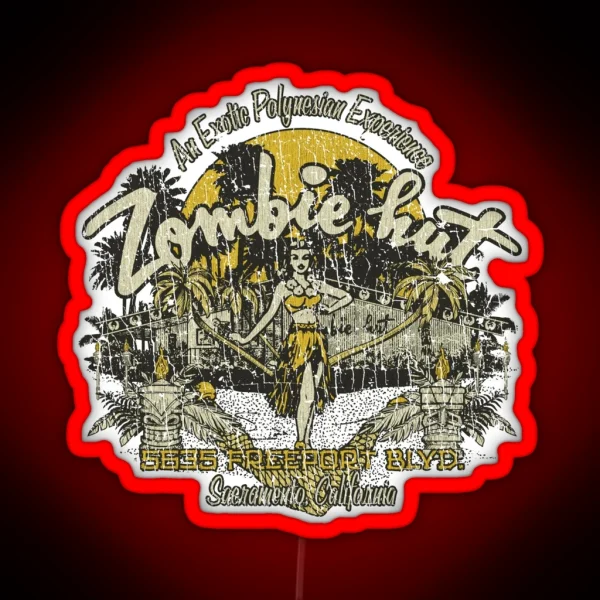 Zombie Hut 1945 RGB Neon Sign
