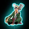Electric Zoro Power Icon from One Piece in Vibrant Neon Colors