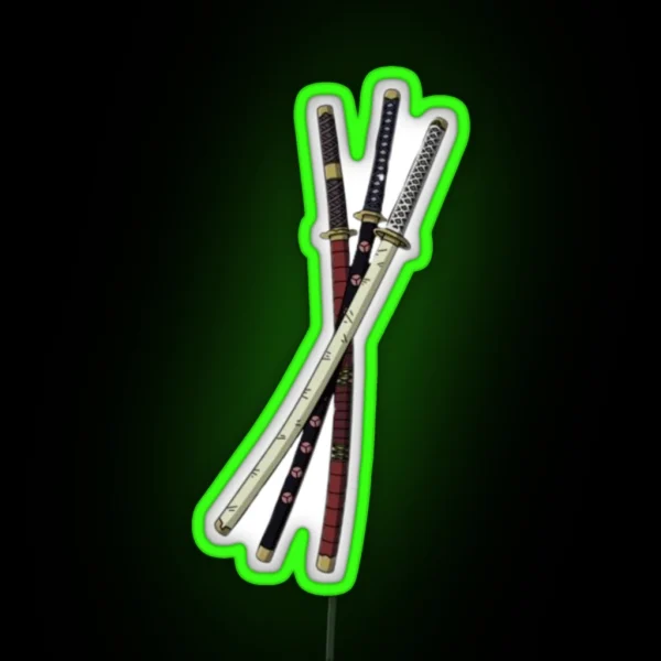 Zoro S Swords RGB Neon Sign