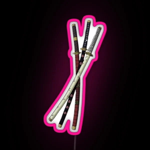 Zoro S Swords RGB Neon Sign