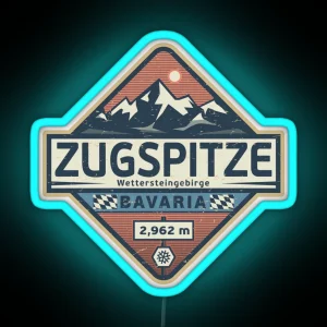 Zugspitze Bavaria Germany RGB Neon Sign