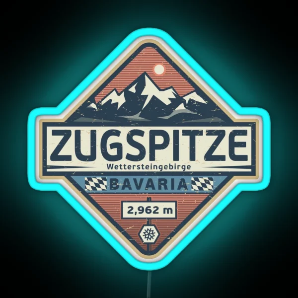 Zugspitze Bavaria Germany RGB Neon Sign