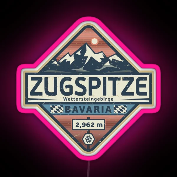 Zugspitze Bavaria Germany RGB Neon Sign