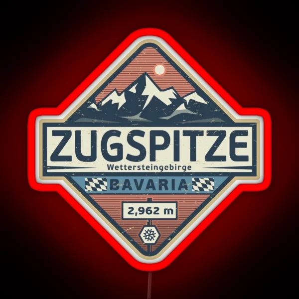 Zugspitze Bavaria Germany RGB Neon Sign